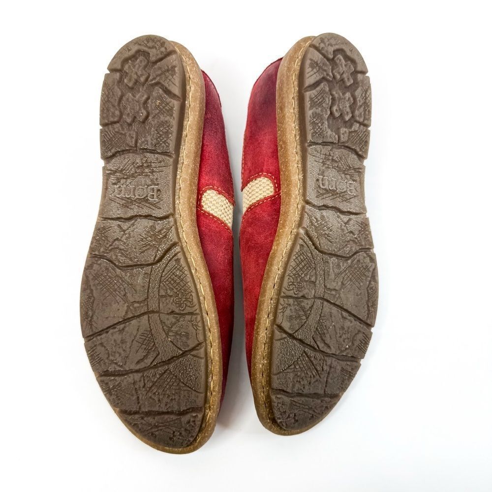 Børn Women’s Suede Leather Slip-On Flats Walking Shoes - Red - Size 7.5 - Picture 8 of 9